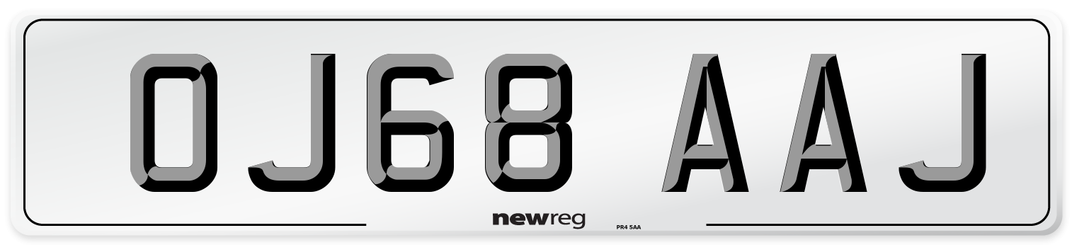 OJ68 AAJ Number Plate from New Reg